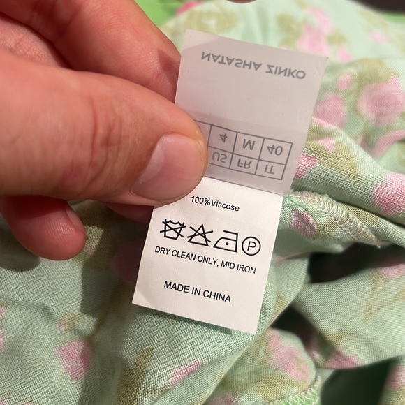 Natasha Zinko Floral Button Down Shirt in Lime Green, size Medium/4 - Picture 9 of 14